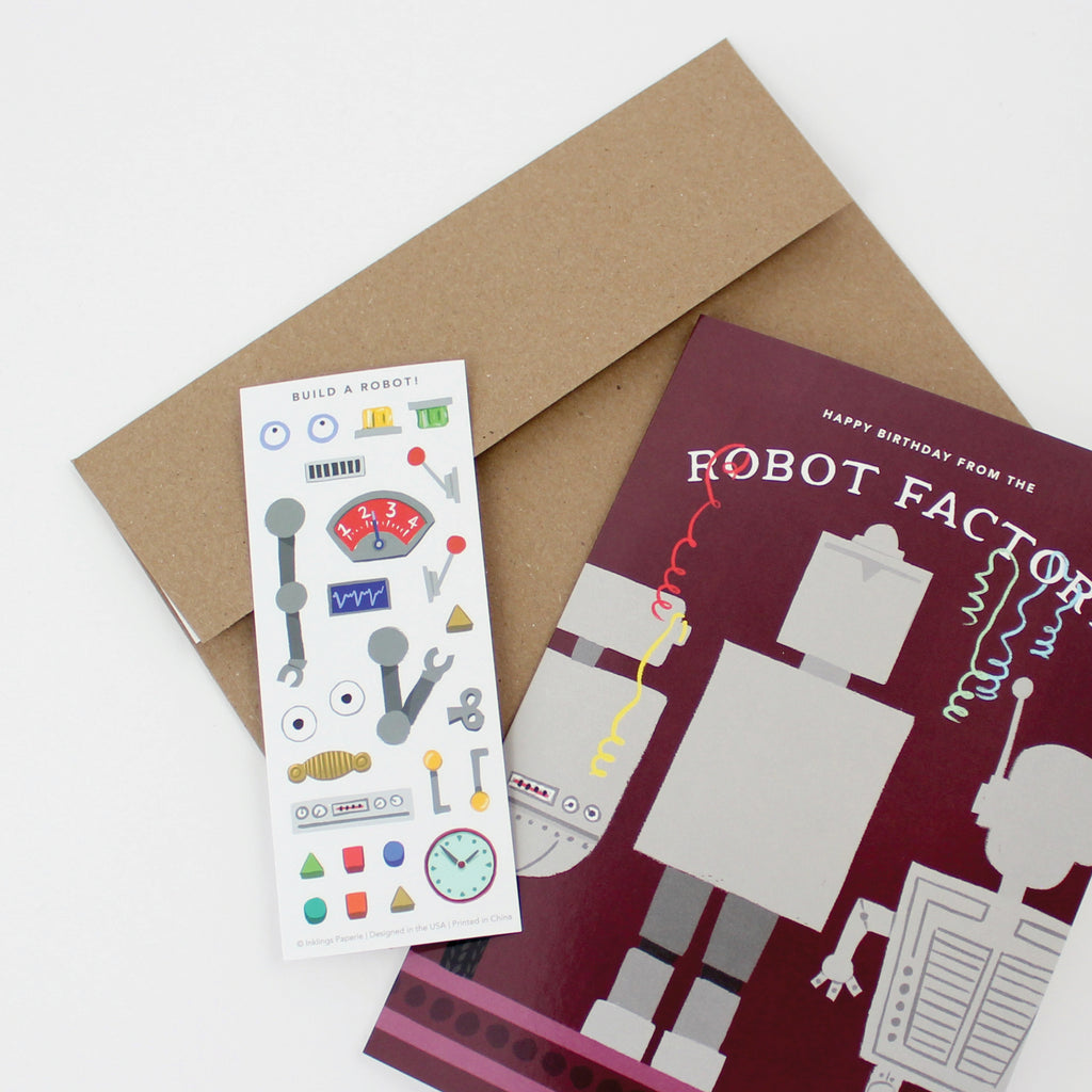 Sticker Scene Card - Robot Factory