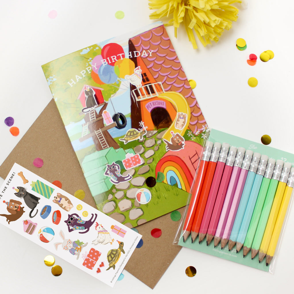 Sticker Scene Birthday Card - Pet Resort