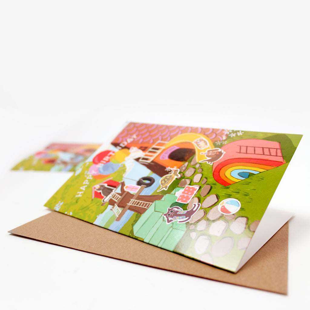 Sticker Scene Birthday Card - Pet Resort