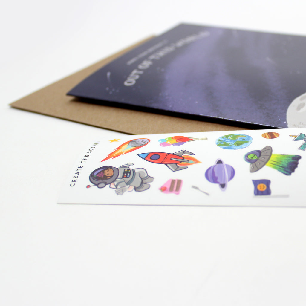 Sticker Scene Birthday Card - Outer Space