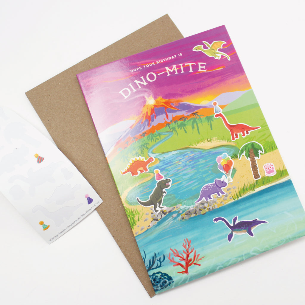Sticker Scene Birthday Card - Dinosaur