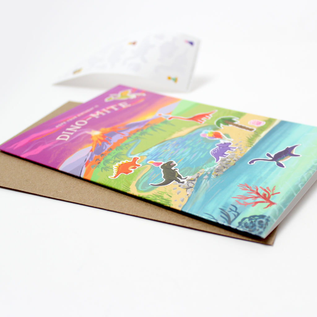 Sticker Scene Birthday Card - Dinosaur