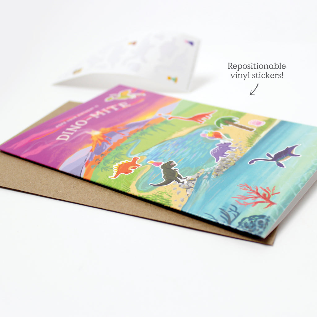 Sticker Scene Birthday Card - Dinosaur