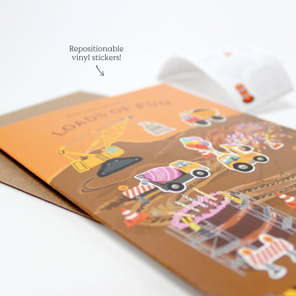 Sticker Scene Birthday Card - Construction