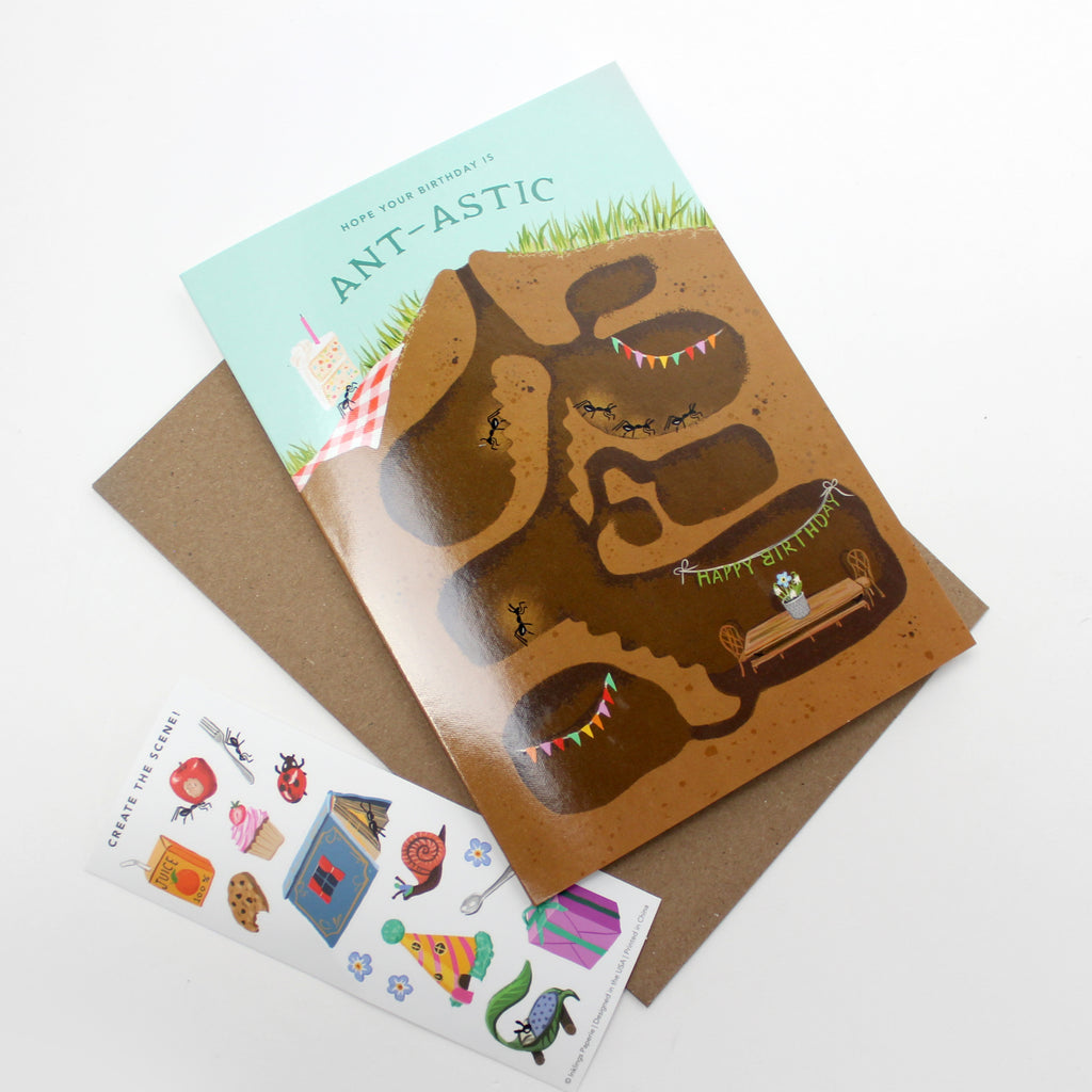 Sticker Scene Birthday Card - Anthill