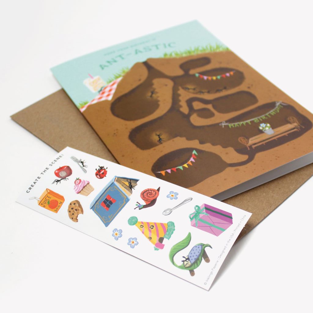 Sticker Scene Birthday Card - Anthill