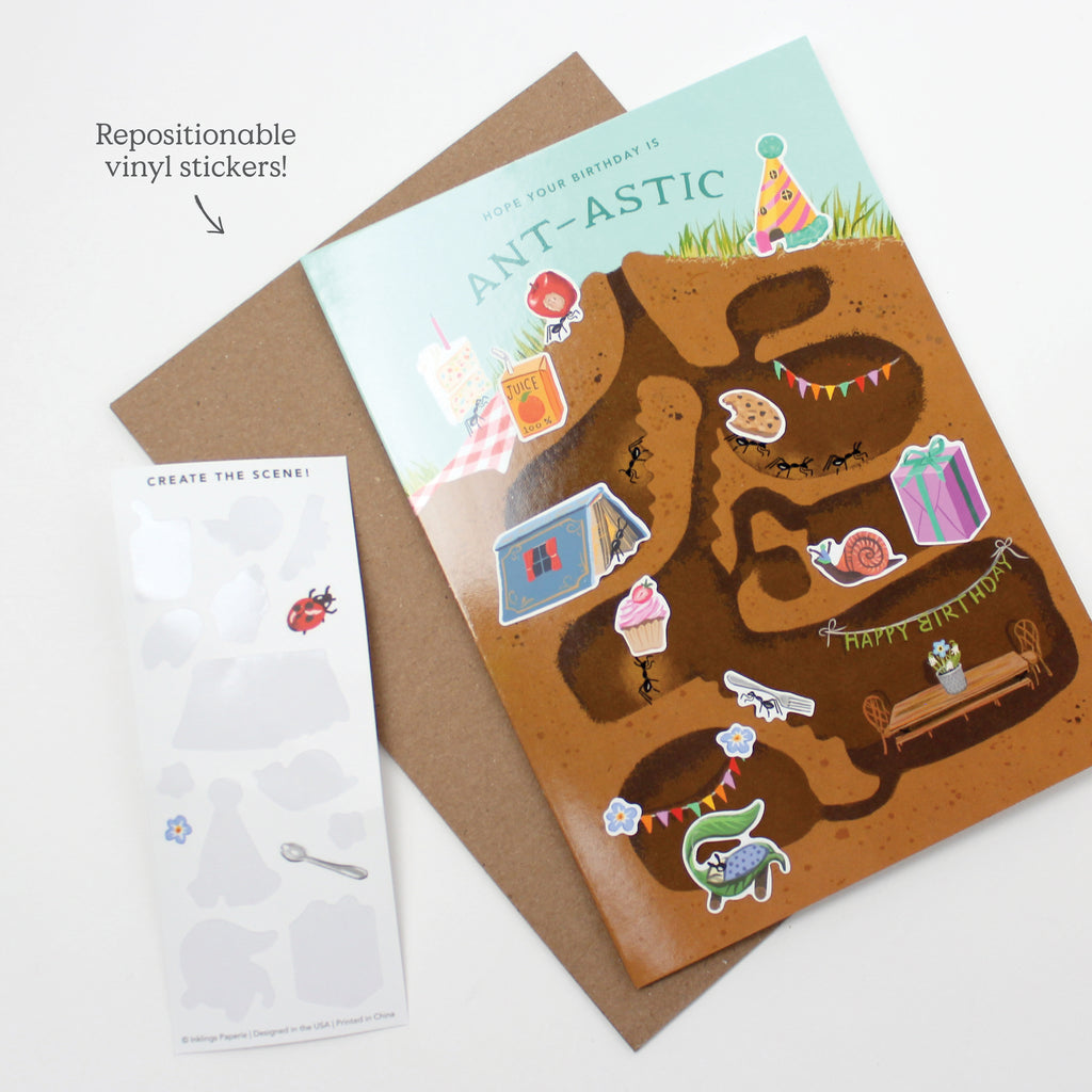 Sticker Scene Birthday Card - Anthill