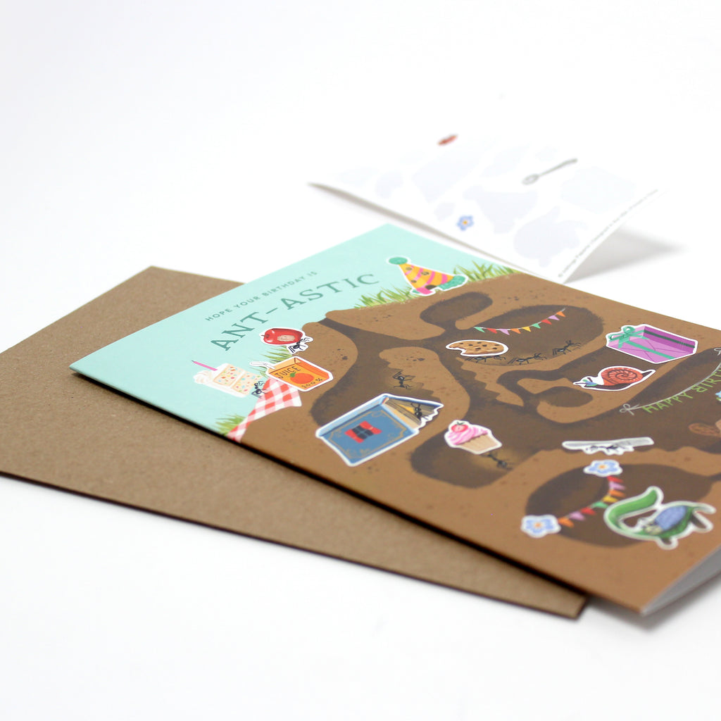 Sticker Scene Birthday Card - Anthill