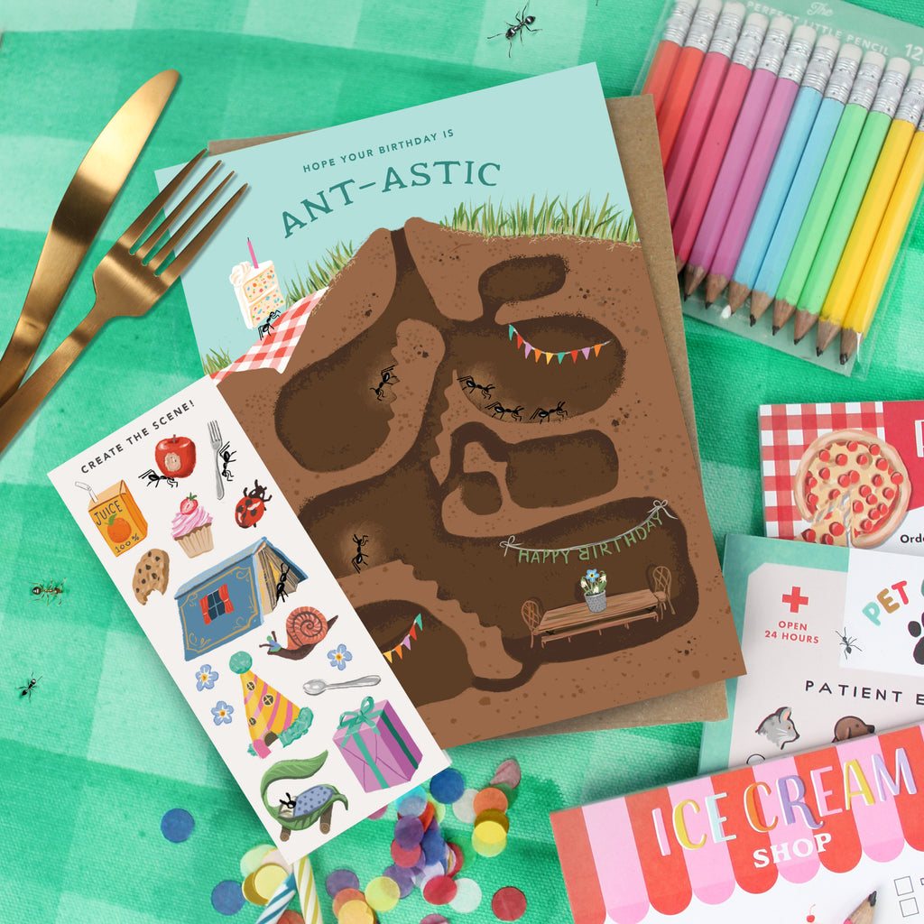 Sticker Scene Birthday Card - Anthill