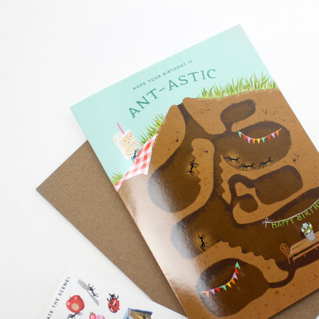 Sticker Scene Birthday Card - Anthill