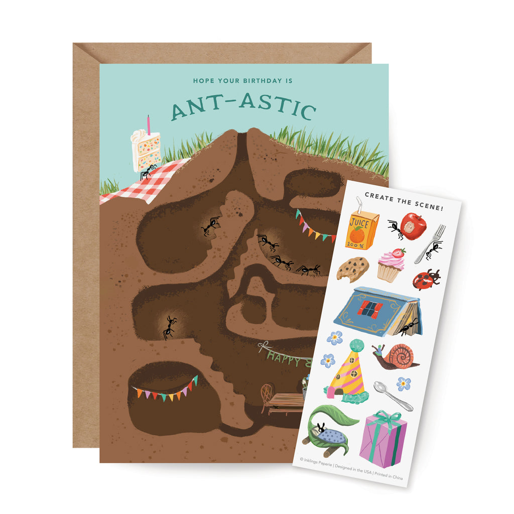Sticker Scene Birthday Card - Anthill