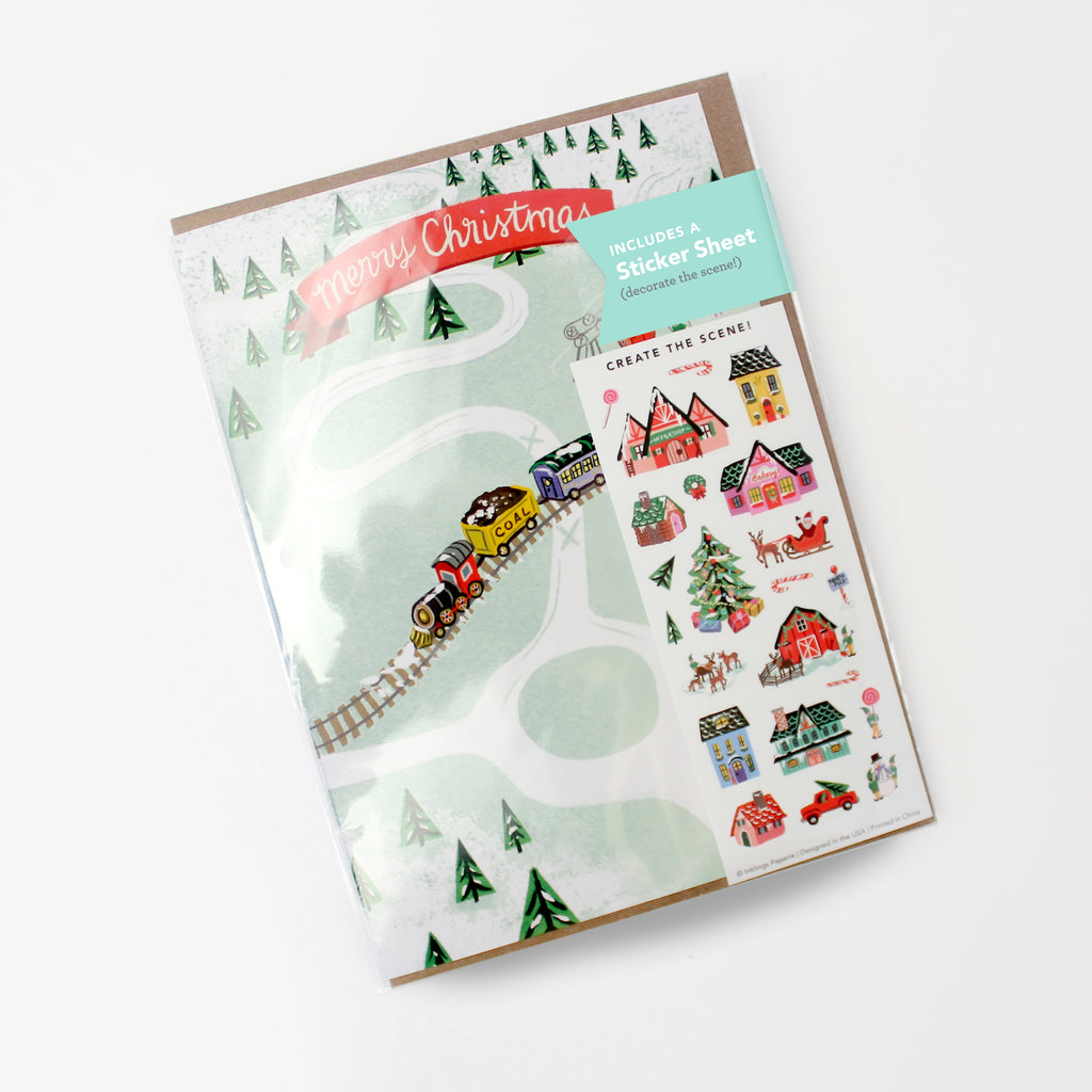 Sticker Scene Card - North Pole Village