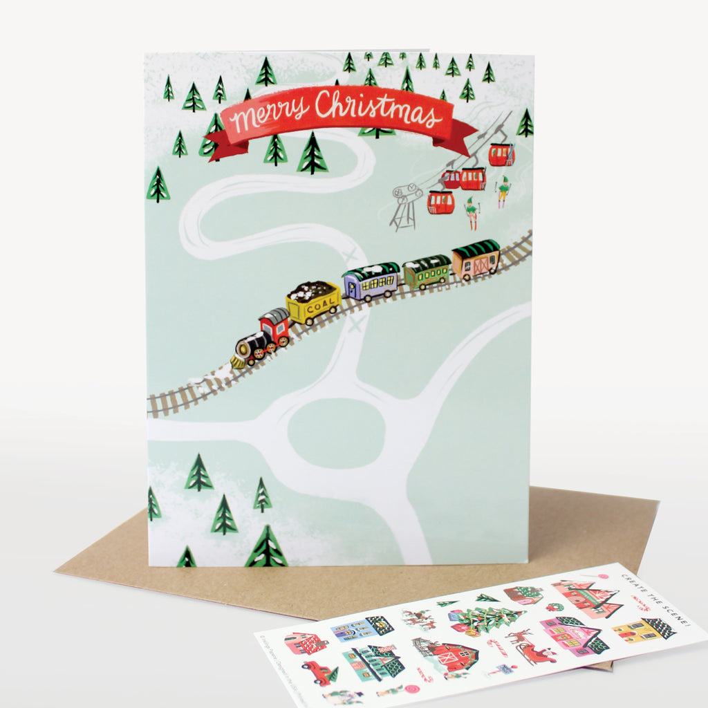 Sticker Scene Card - North Pole Village