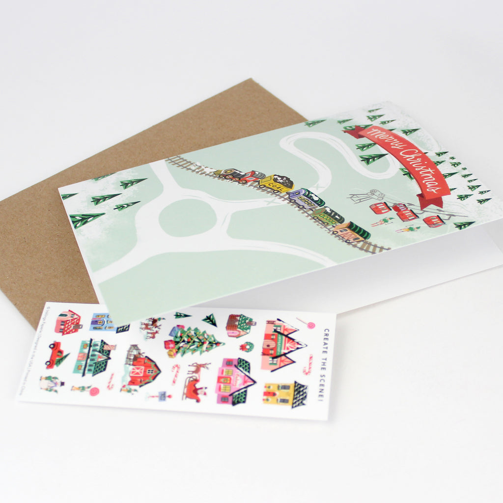 Sticker Scene Card - North Pole Village