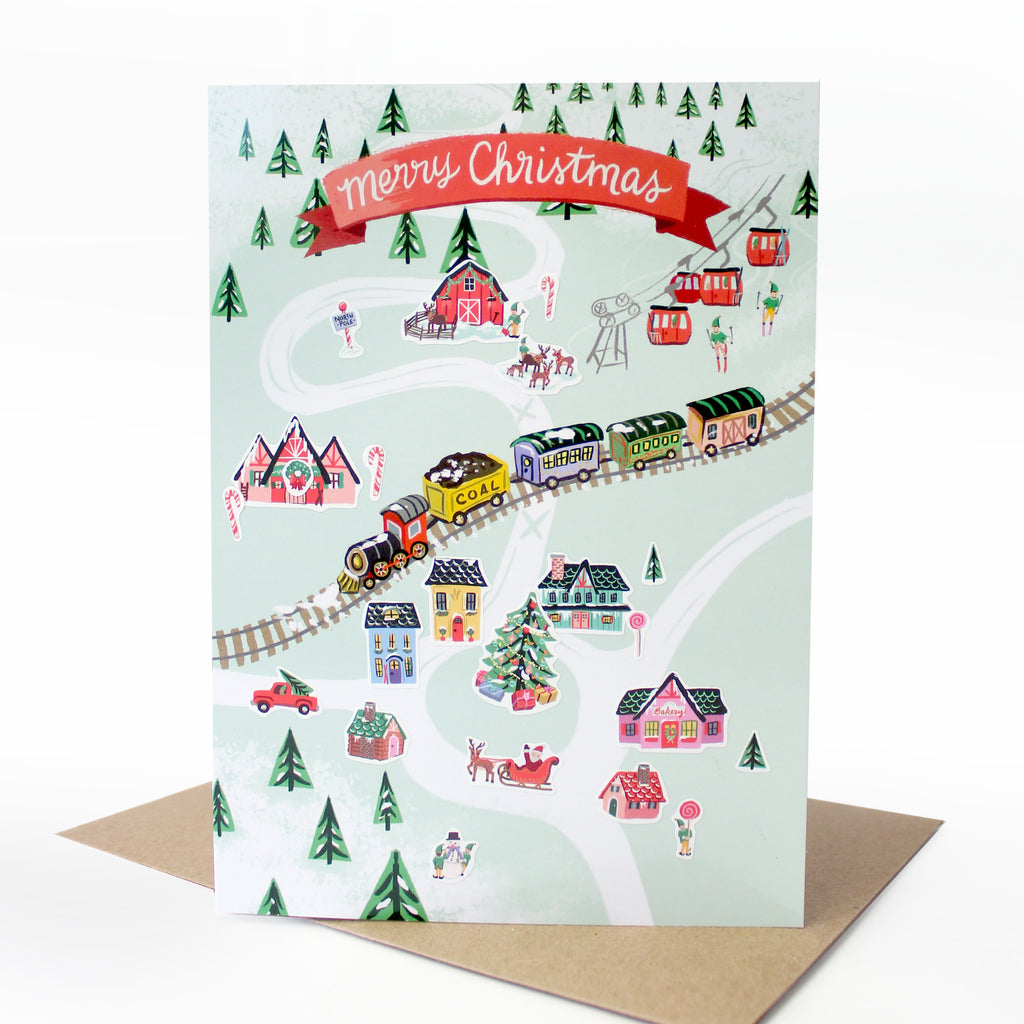 Sticker Scene Card - North Pole Village