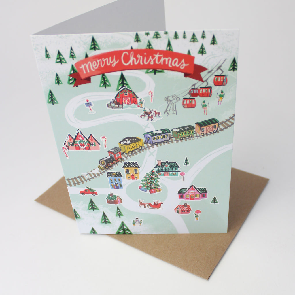Sticker Scene Card - North Pole Village