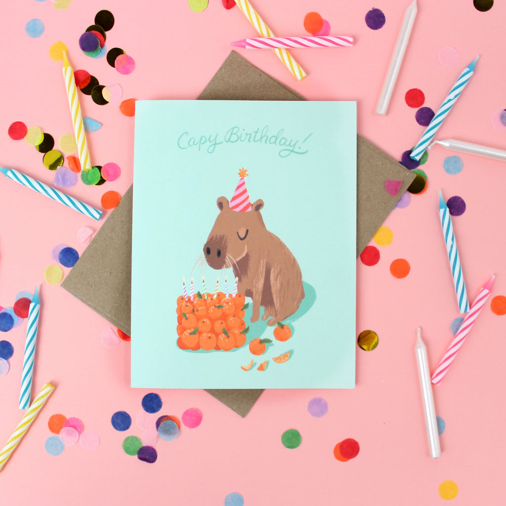 Capybara Birthday Card