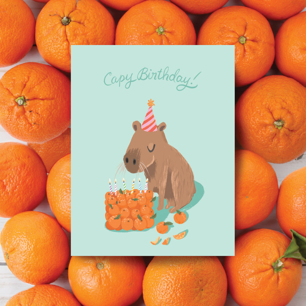 Capybara Birthday Card