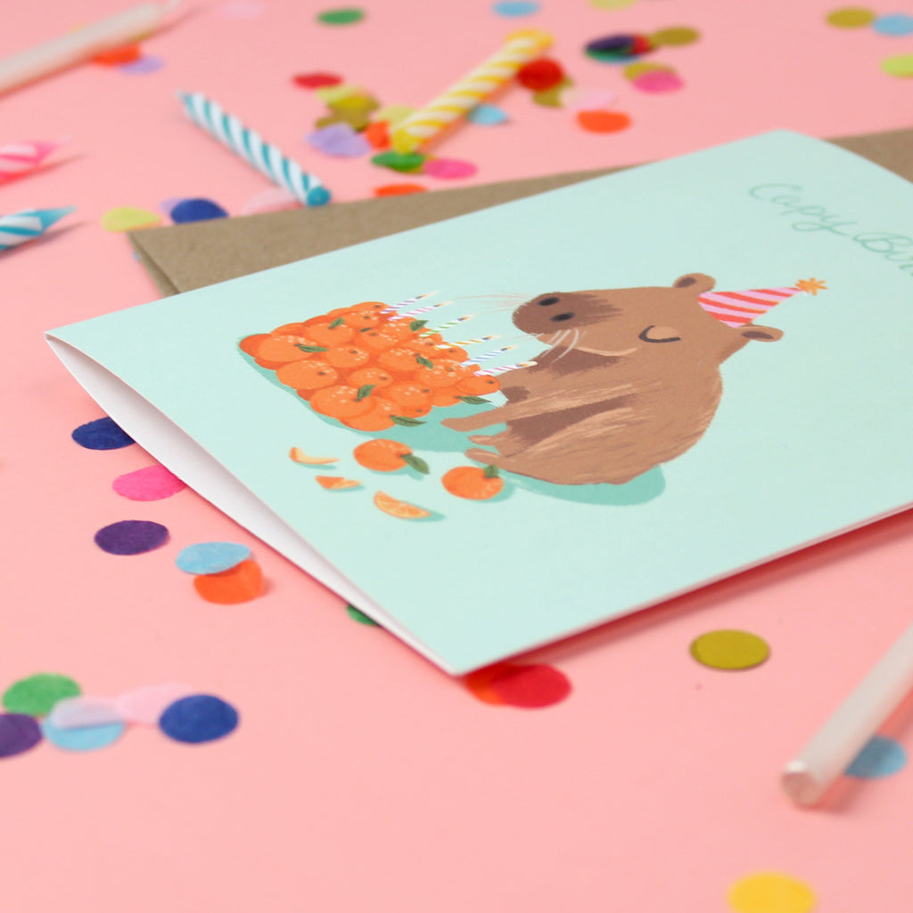 Capybara Birthday Card