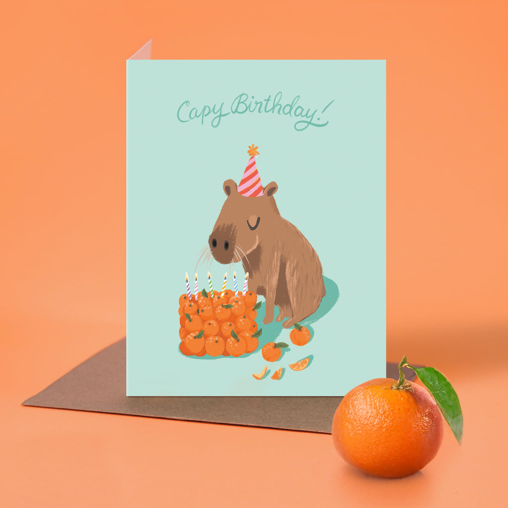 Capybara Birthday Card