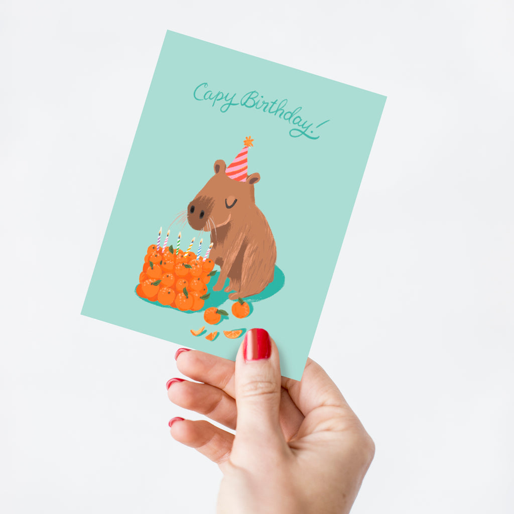 Capybara Birthday Card