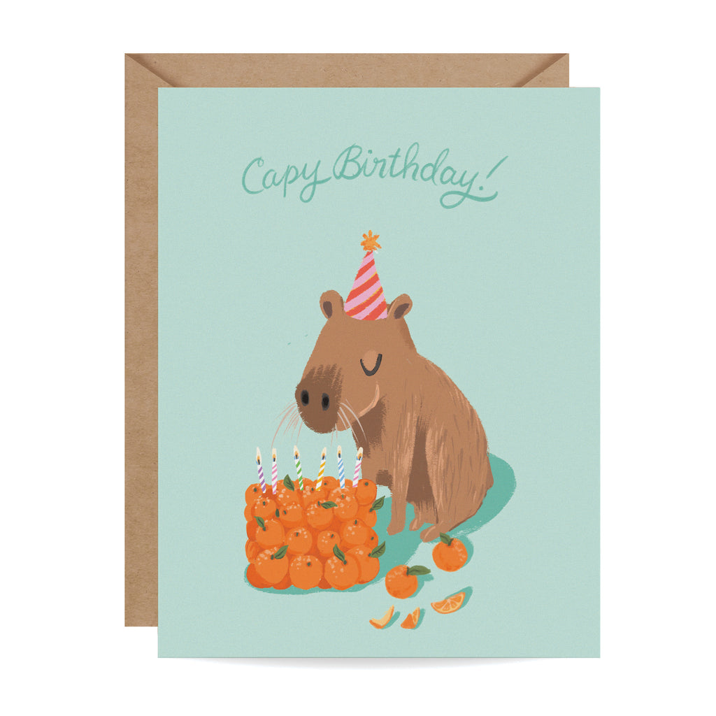 Capybara Birthday Card