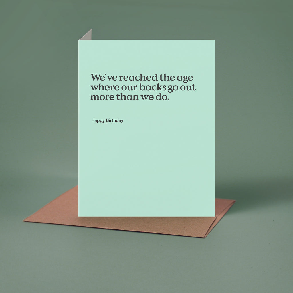 Backs Go Out Funny Birthday Card