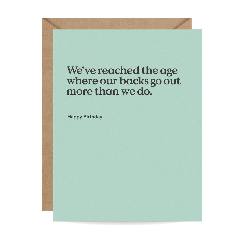 Backs Go Out Funny Birthday Card