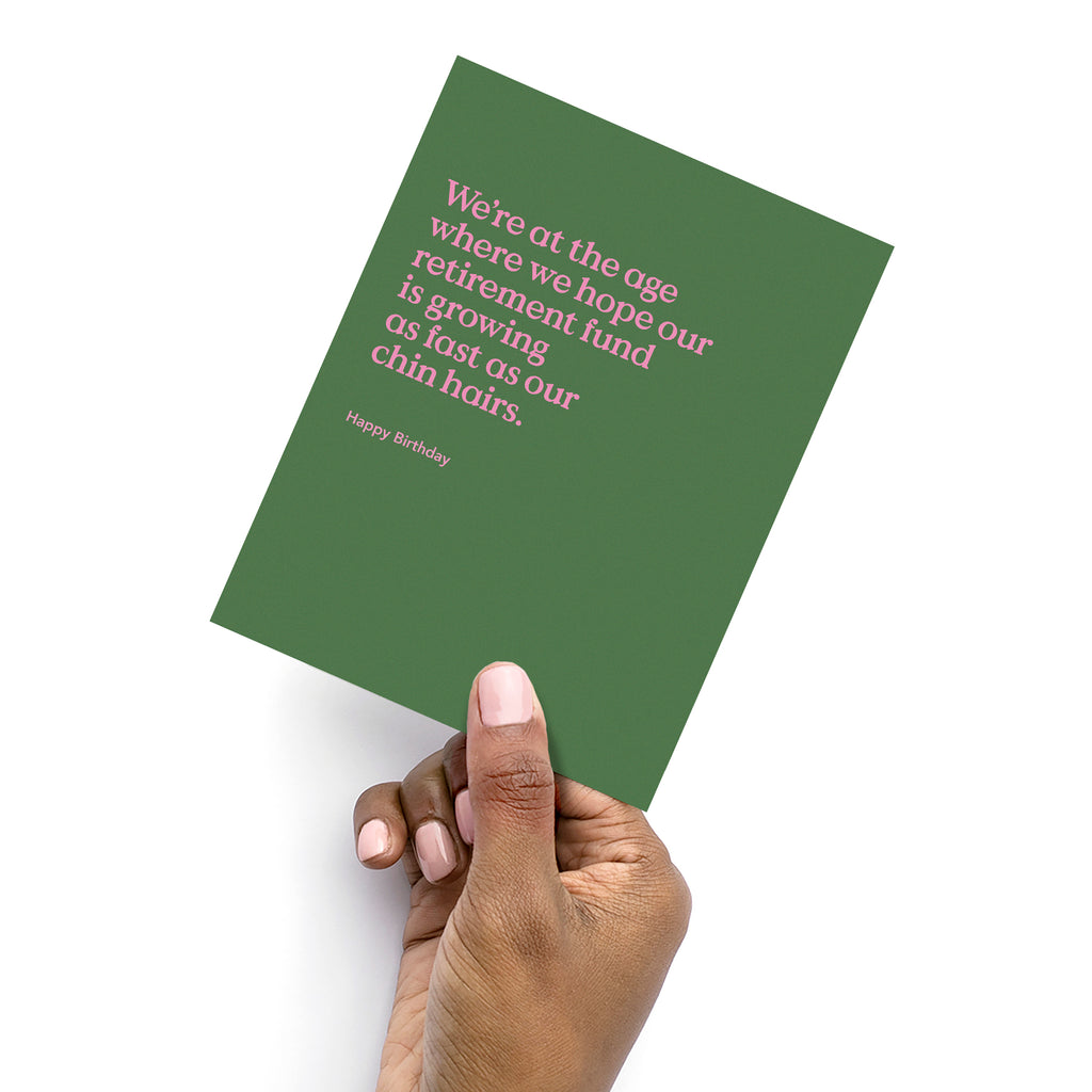 Chin Hairs Funny Birthday Card