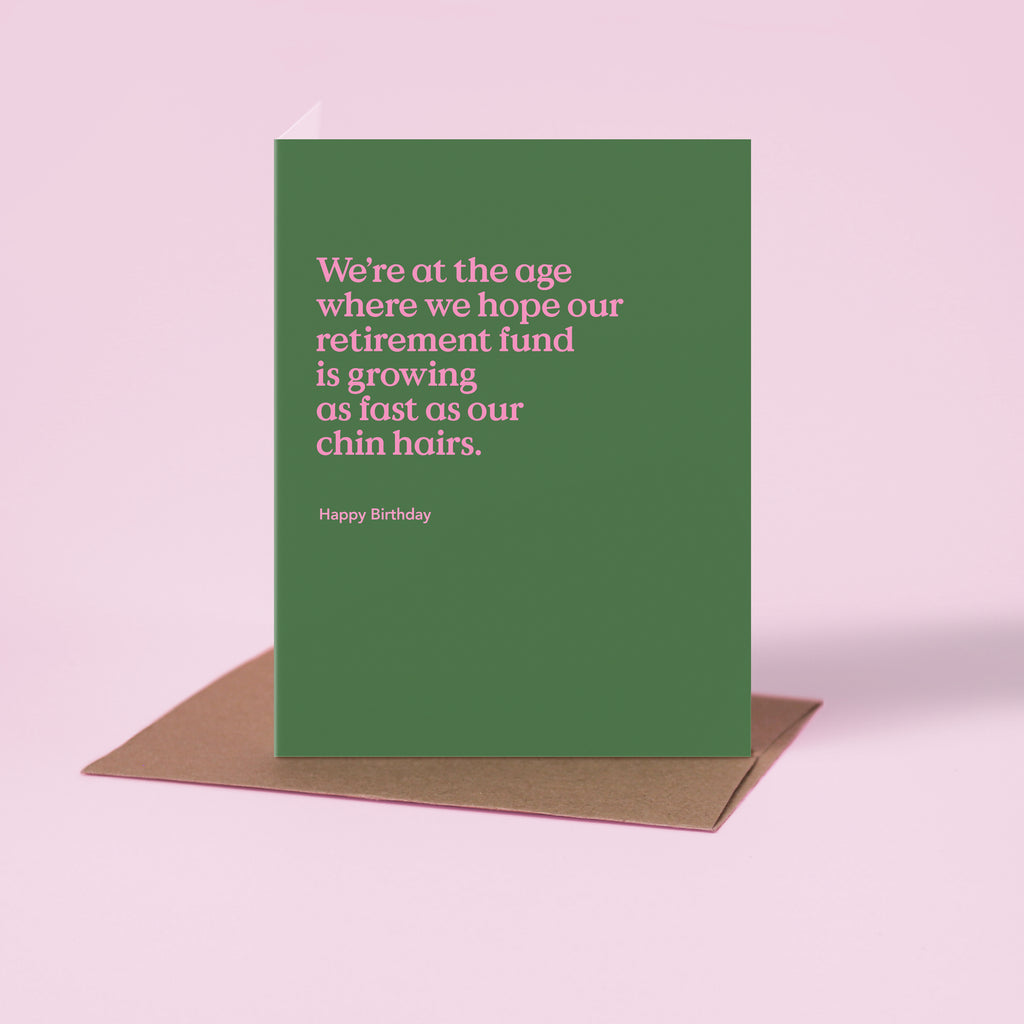 Chin Hairs Funny Birthday Card