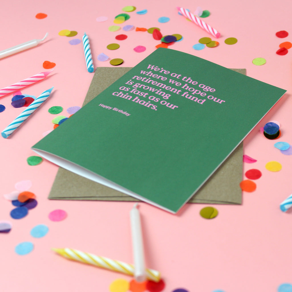 Chin Hairs Funny Birthday Card