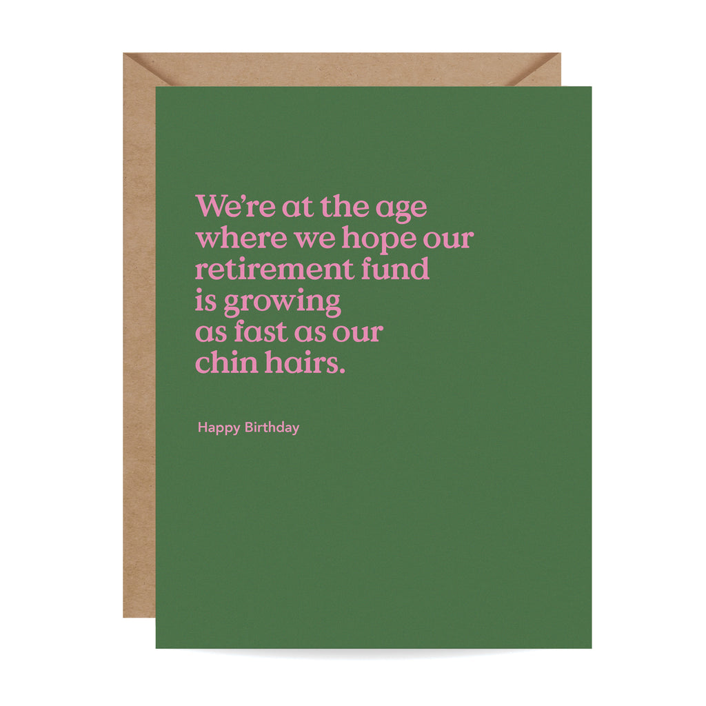 Chin Hairs Funny Birthday Card