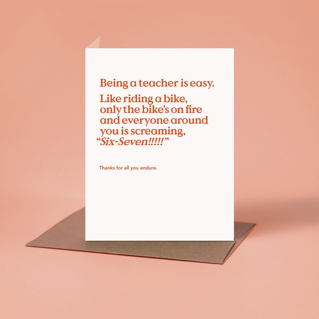 Funny Teacher Thank You Card