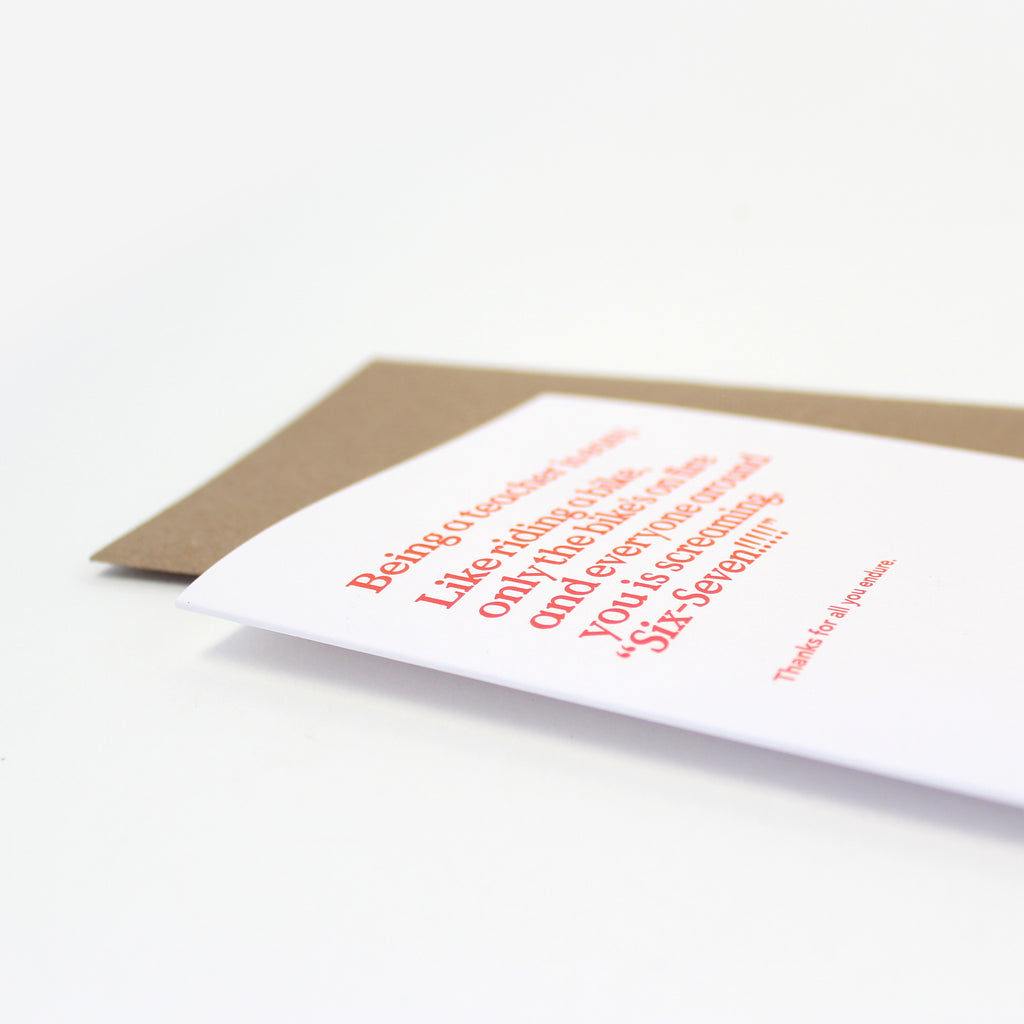 Funny Teacher Thank You Card