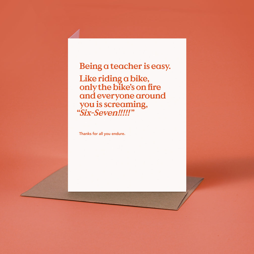 Funny Teacher Thank You Card