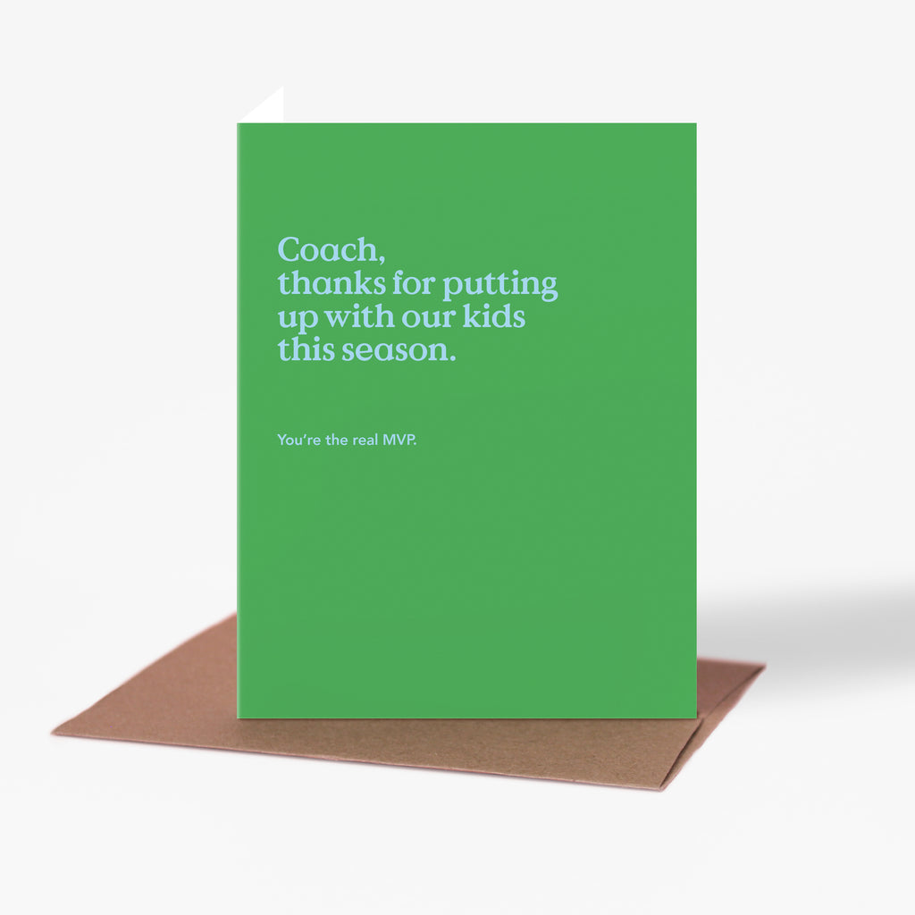 The Real MVP Coach Thank You Card
