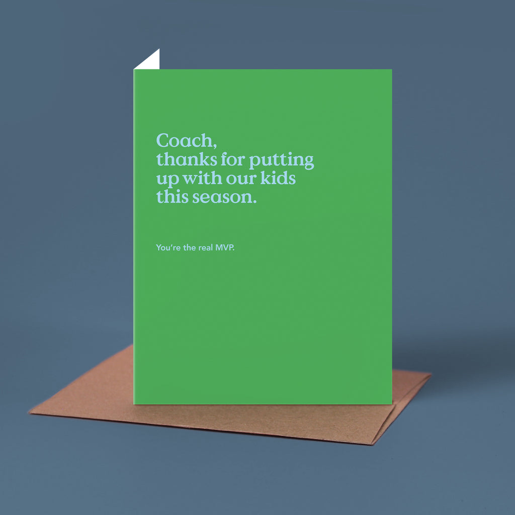 The Real MVP Coach Thank You Card