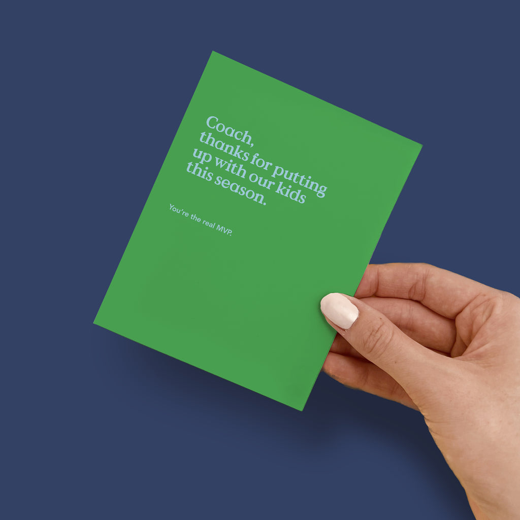 The Real MVP Coach Thank You Card