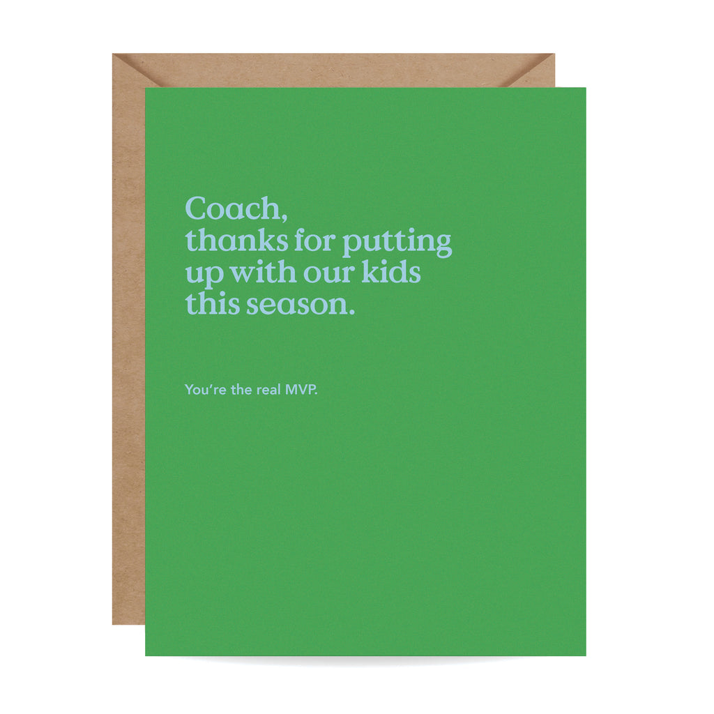 The Real MVP Coach Thank You Card