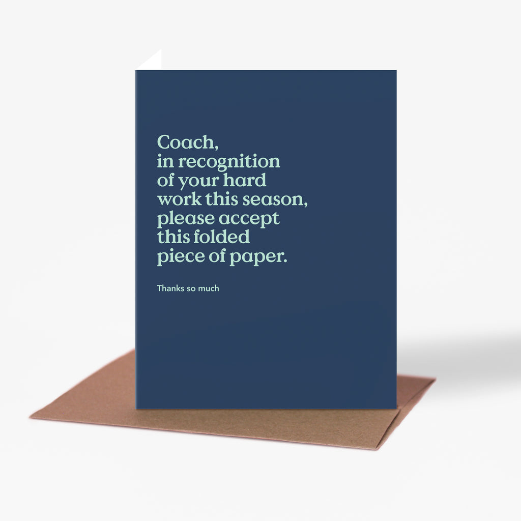 Funny Coach Thank You Card