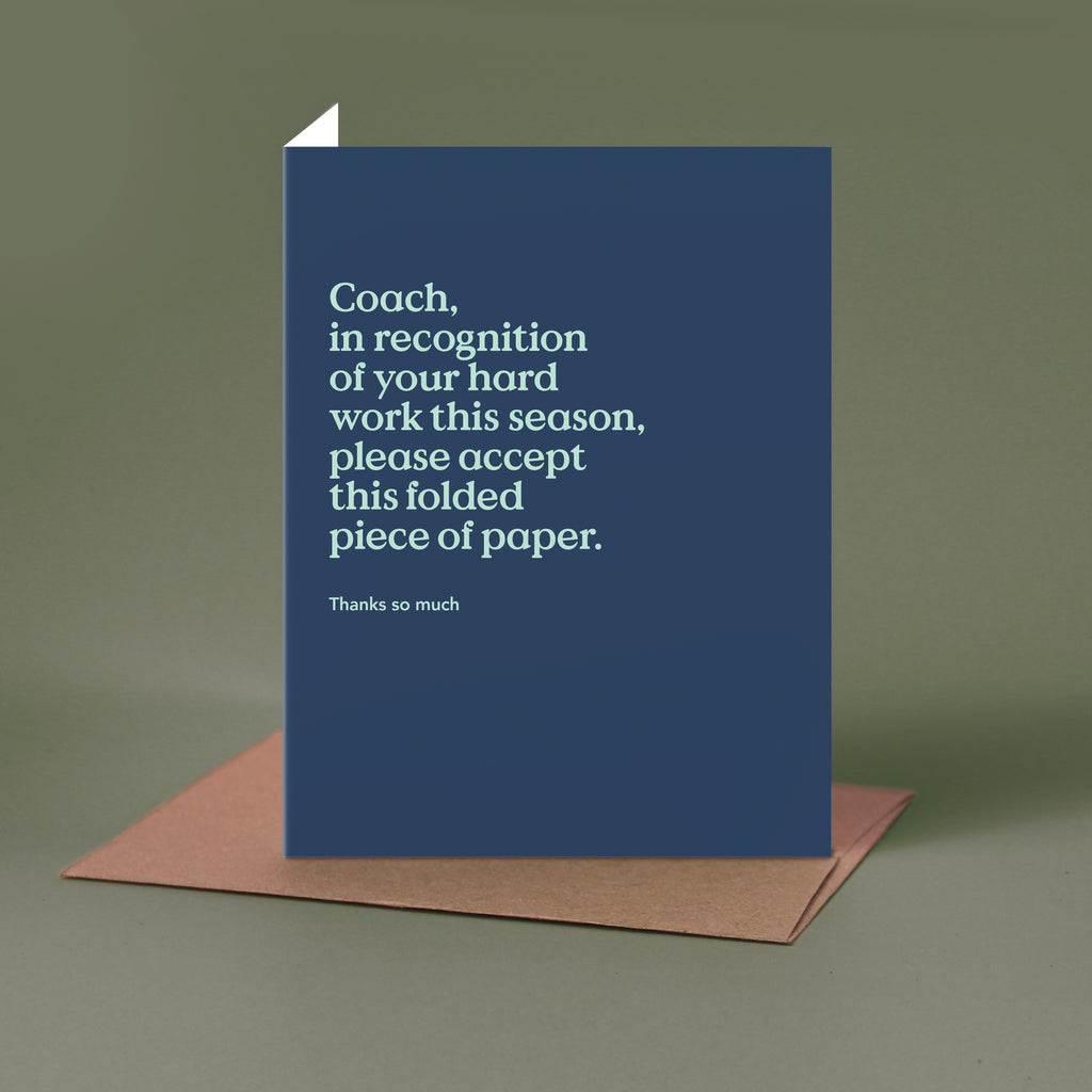 Funny Coach Thank You Card