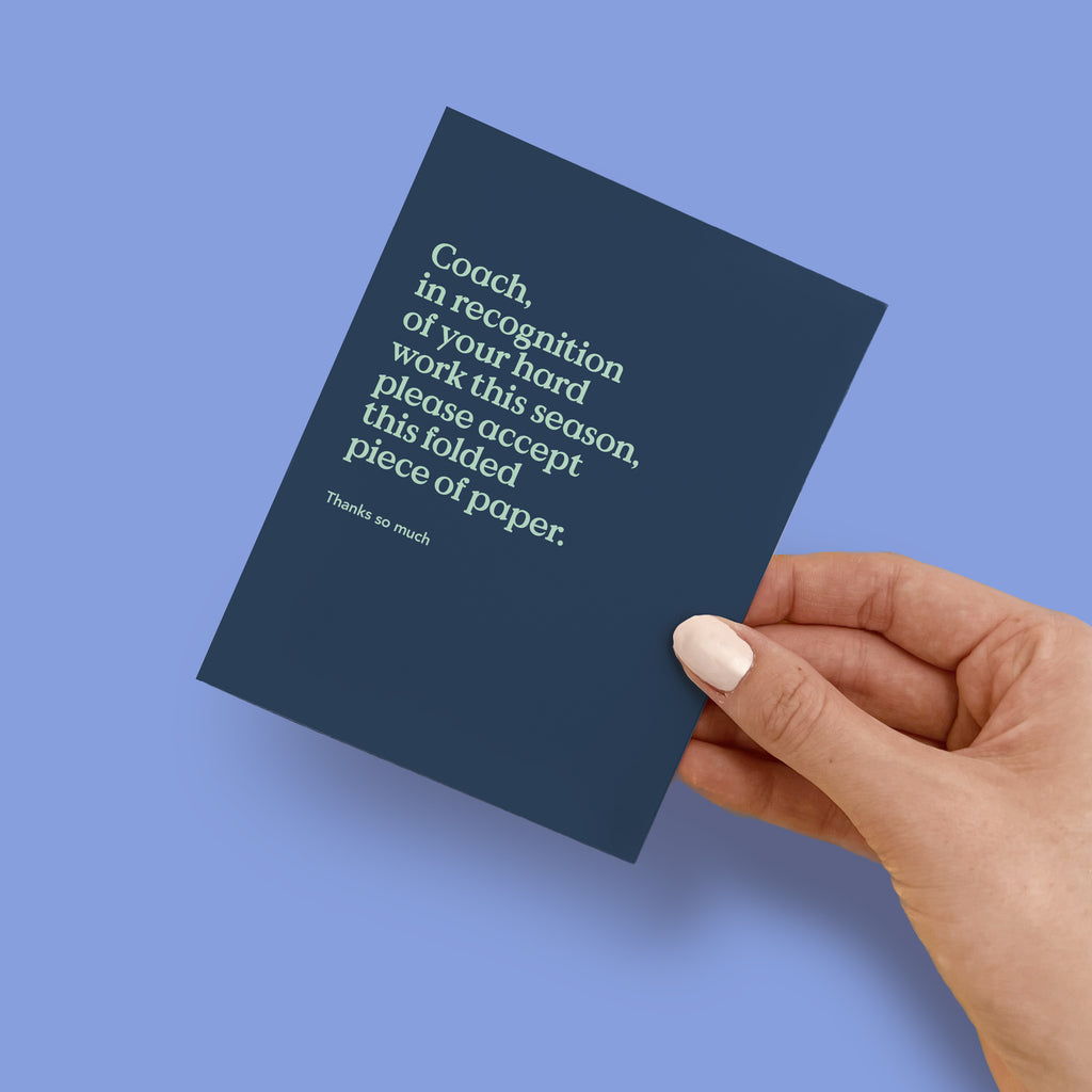 Funny Coach Thank You Card
