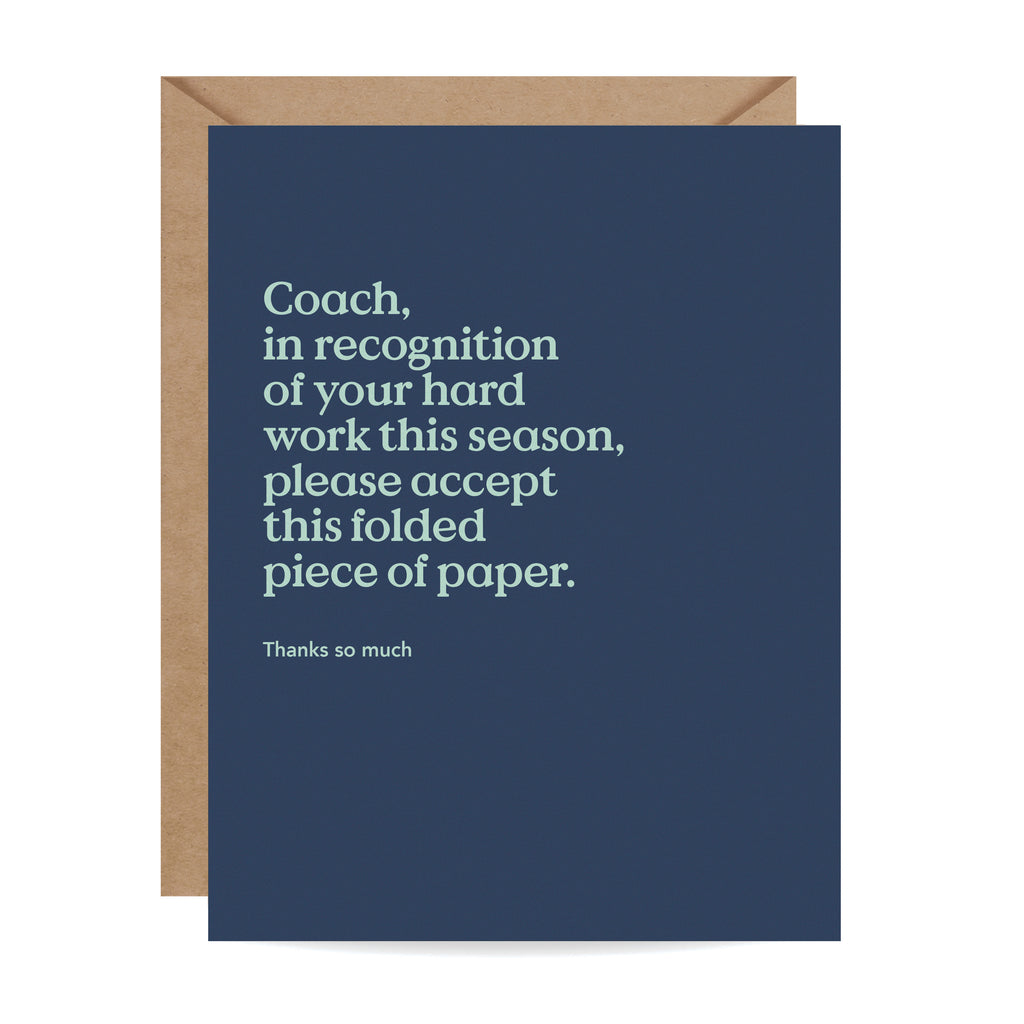 Funny Coach Thank You Card
