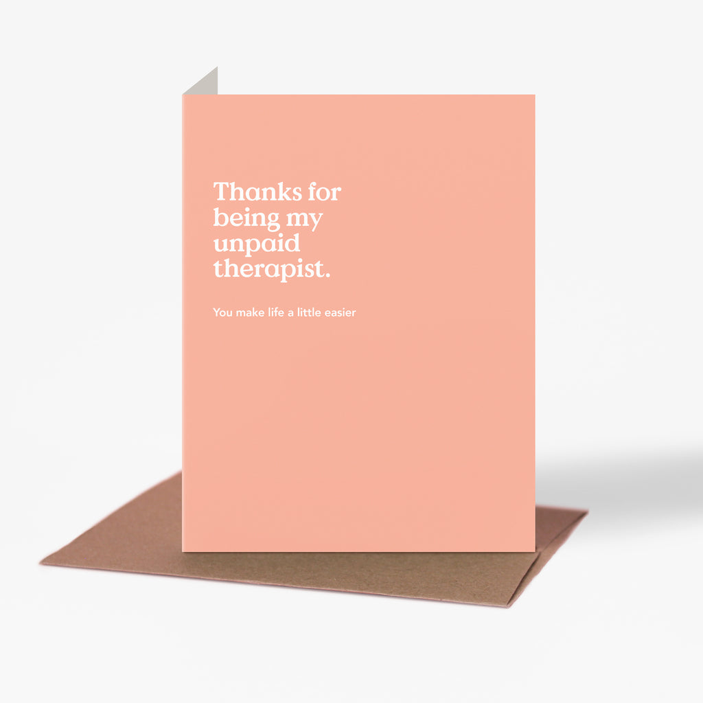 Unpaid Therapist Friendship Card