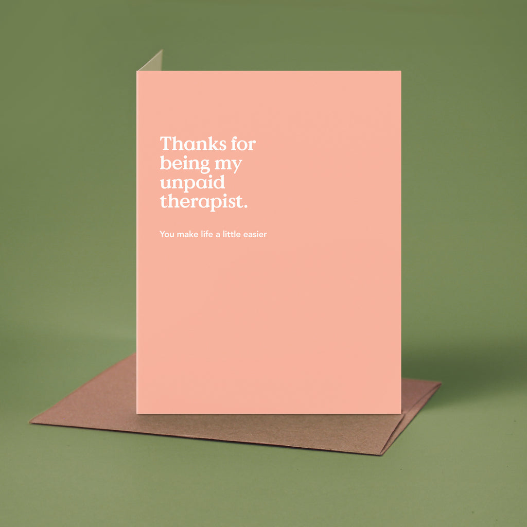 Unpaid Therapist Friendship Card