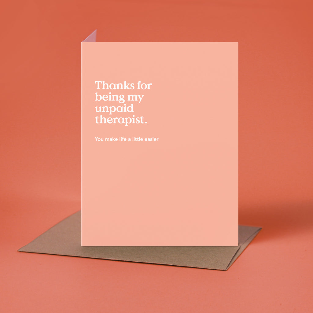 Unpaid Therapist Friendship Card