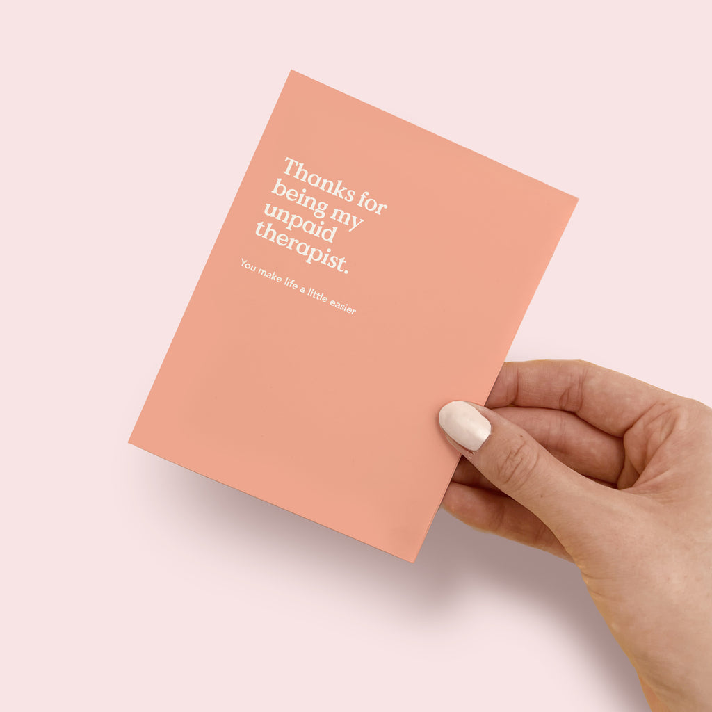 Unpaid Therapist Friendship Card