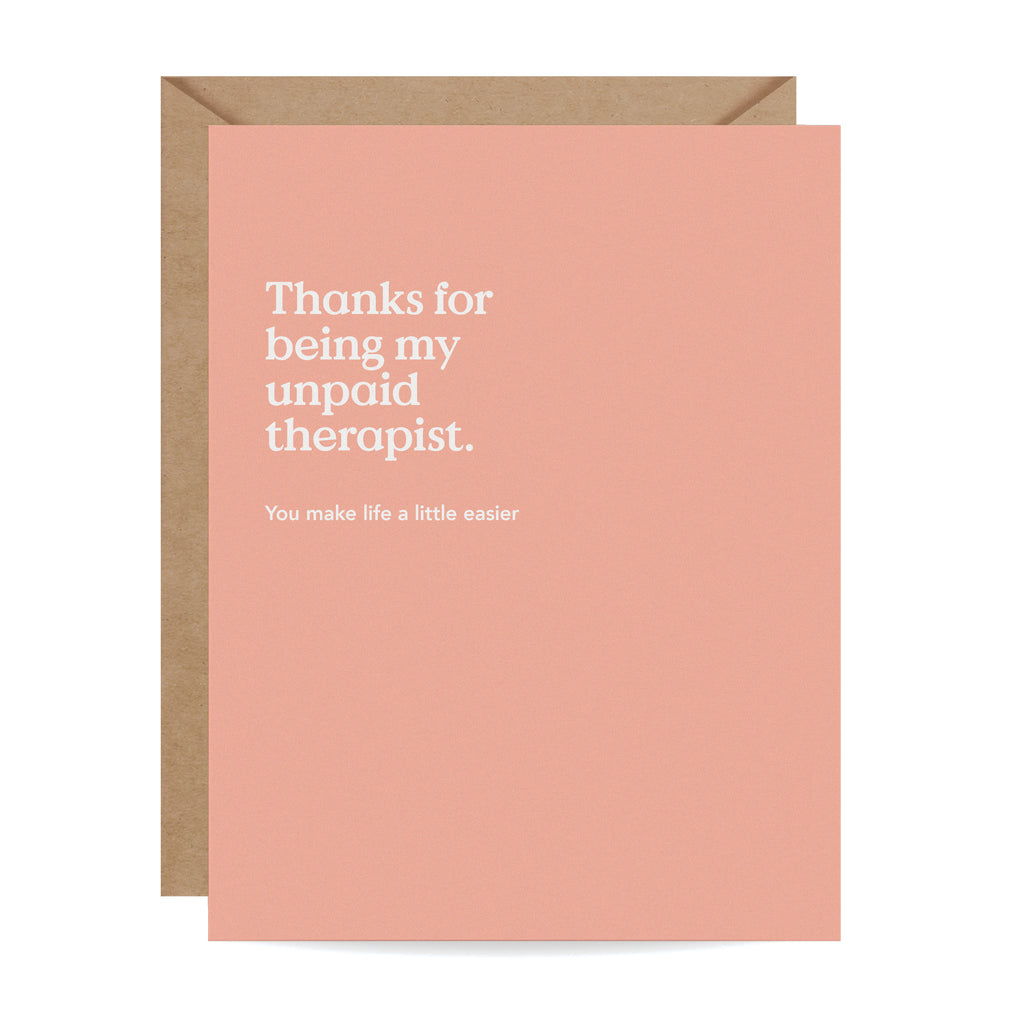Unpaid Therapist Friendship Card