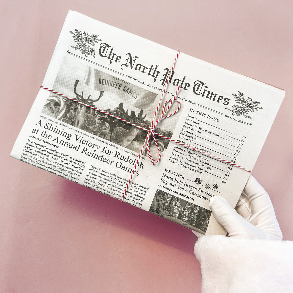 North Pole Times Holiday Gift Wrap + Activity