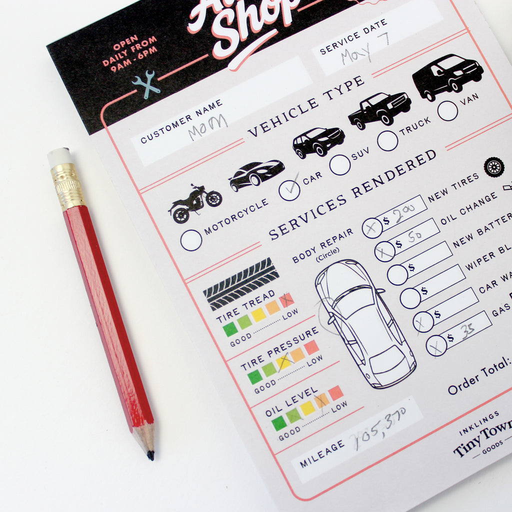 Inklings Tiny Town™ Play Notepad - Auto Shop